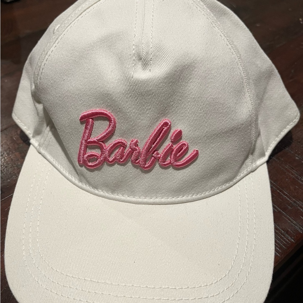 Barbie White Cap with Pink Logo